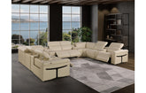 1126 DivanItalia Beige 12-Piece Sectional with 4 Power Recliners and Power HeadrestsModel:  1126-BEIGE-12PC-4PWR-U-SECTIONAL-GROUP